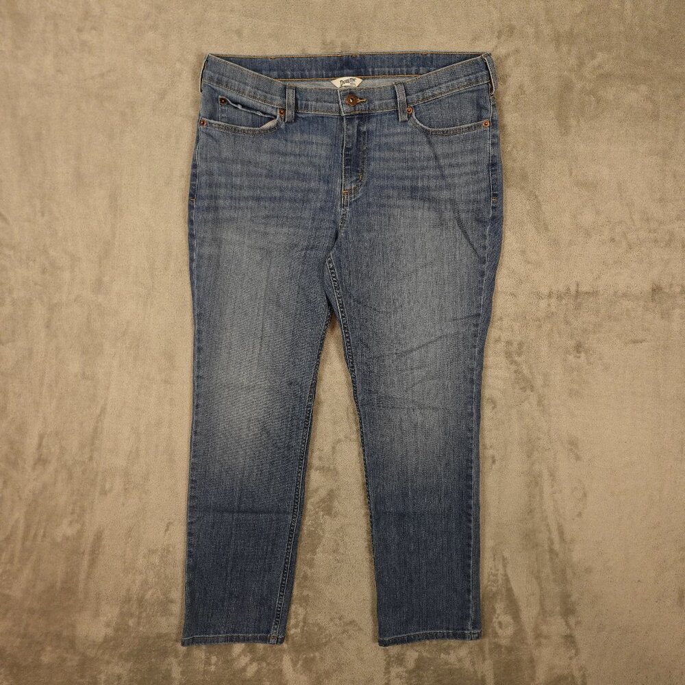 Duluth Trading Daily Denim Slim Leg Jeans Women's‎ 12 Blue Denim
